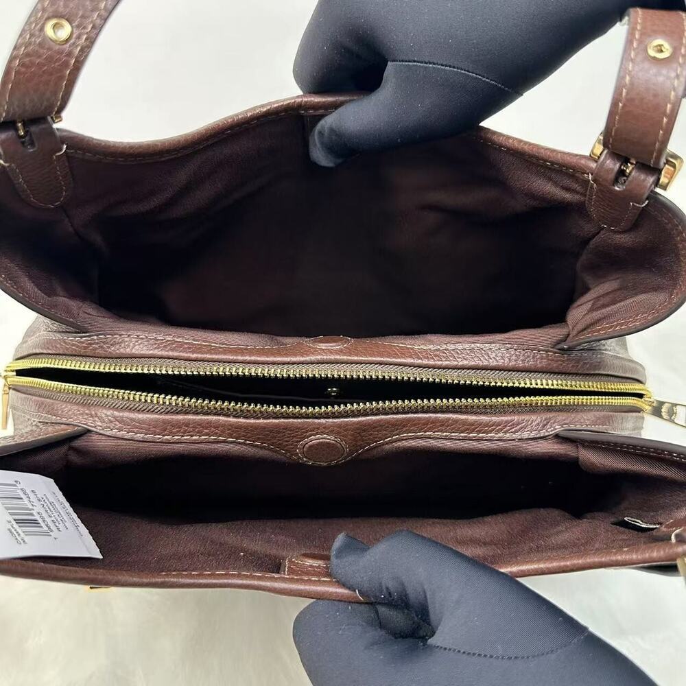 Coach Erin Shoulder Bag In pebble Leather In Gold/Maple CAQ86 NWT - Picture 5 of 9